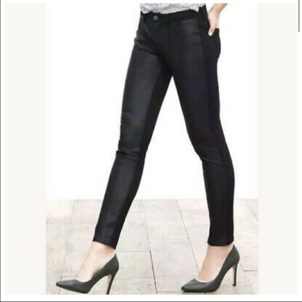 Banana sloan half leather skinny pants size 2